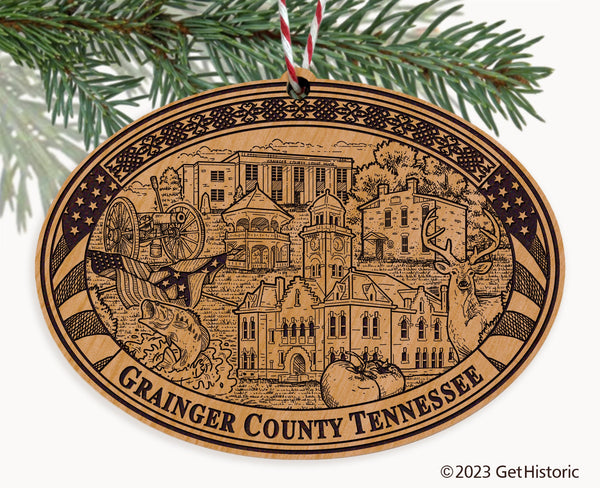 Grainger County Tennessee Engraved Natural Ornament