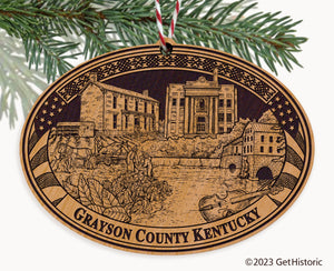 Grayson County Kentucky Engraved Natural Ornament