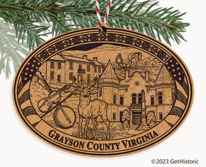 Grayson County Virginia Engraved Natural Ornament