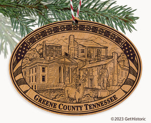 Greene County Tennessee Engraved Natural Ornament