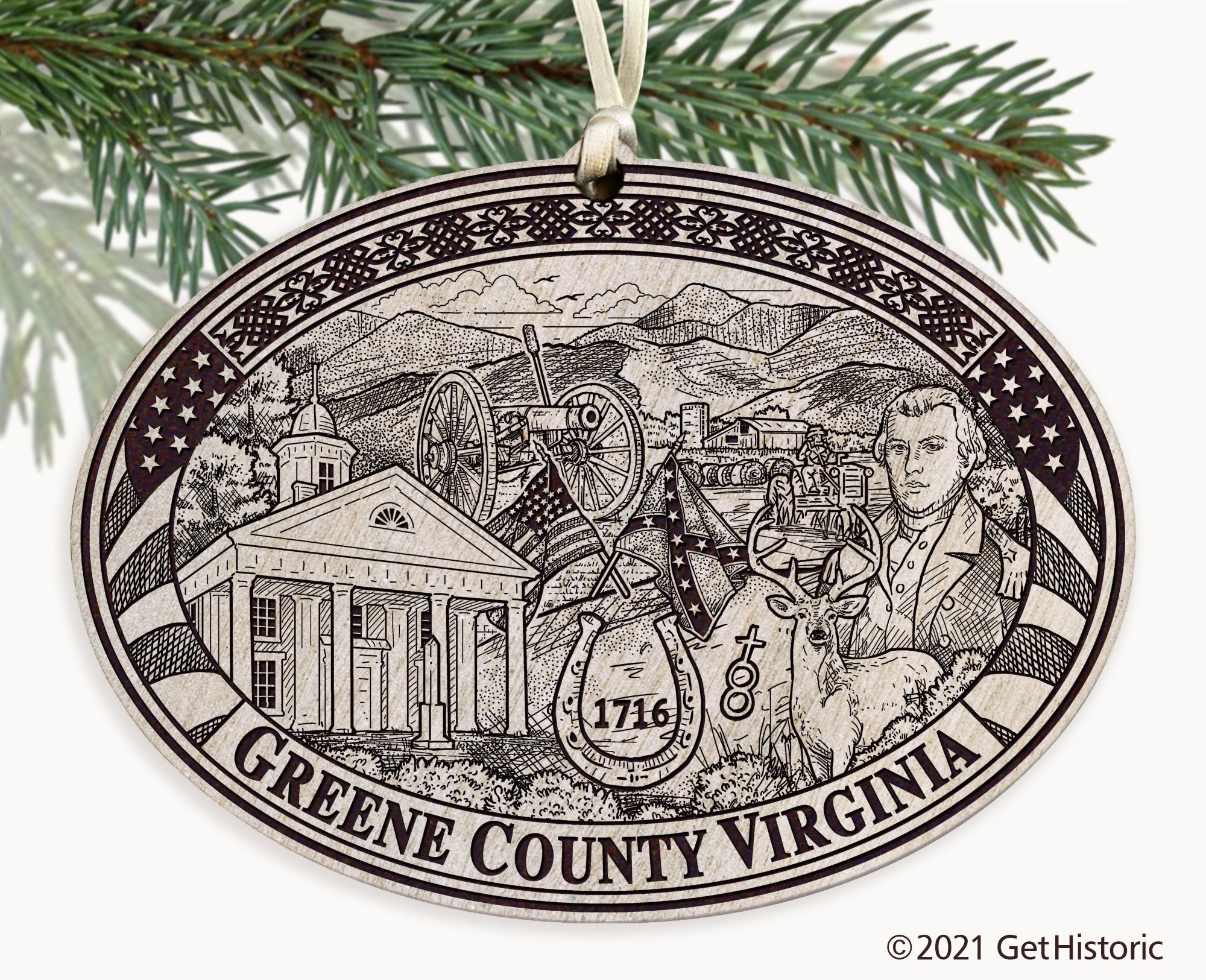 Greene County Virginia Engraved Ornament