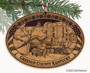 Greenup County Kentucky Engraved Natural Ornament