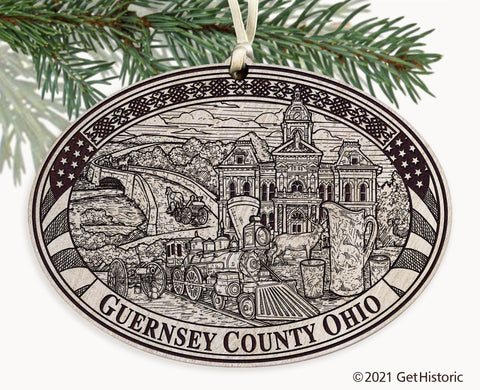 Guernsey County Ohio Engraved Ornament