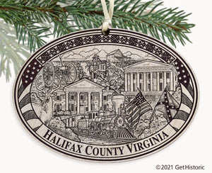 Halifax County Virginia Engraved Ornament