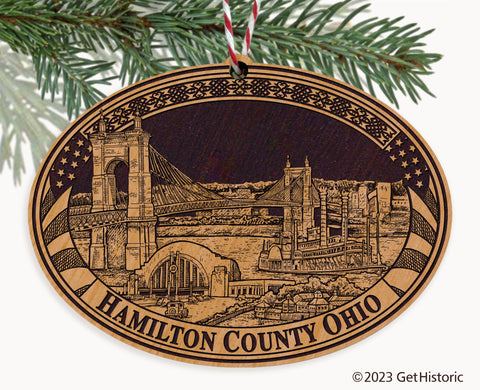 Hamilton County Ohio Engraved Natural Ornament