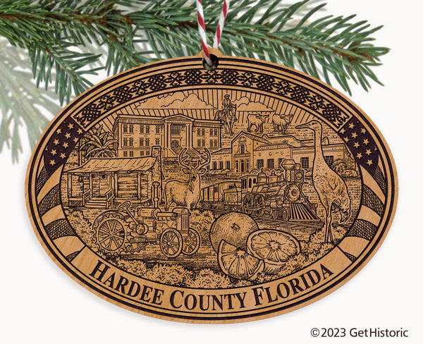 Hardee County Florida Engraved Natural Ornament