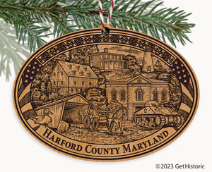 Harford County Maryland Engraved Natural Ornament