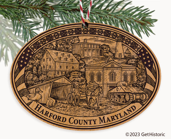 Harford County Maryland Engraved Natural Ornament