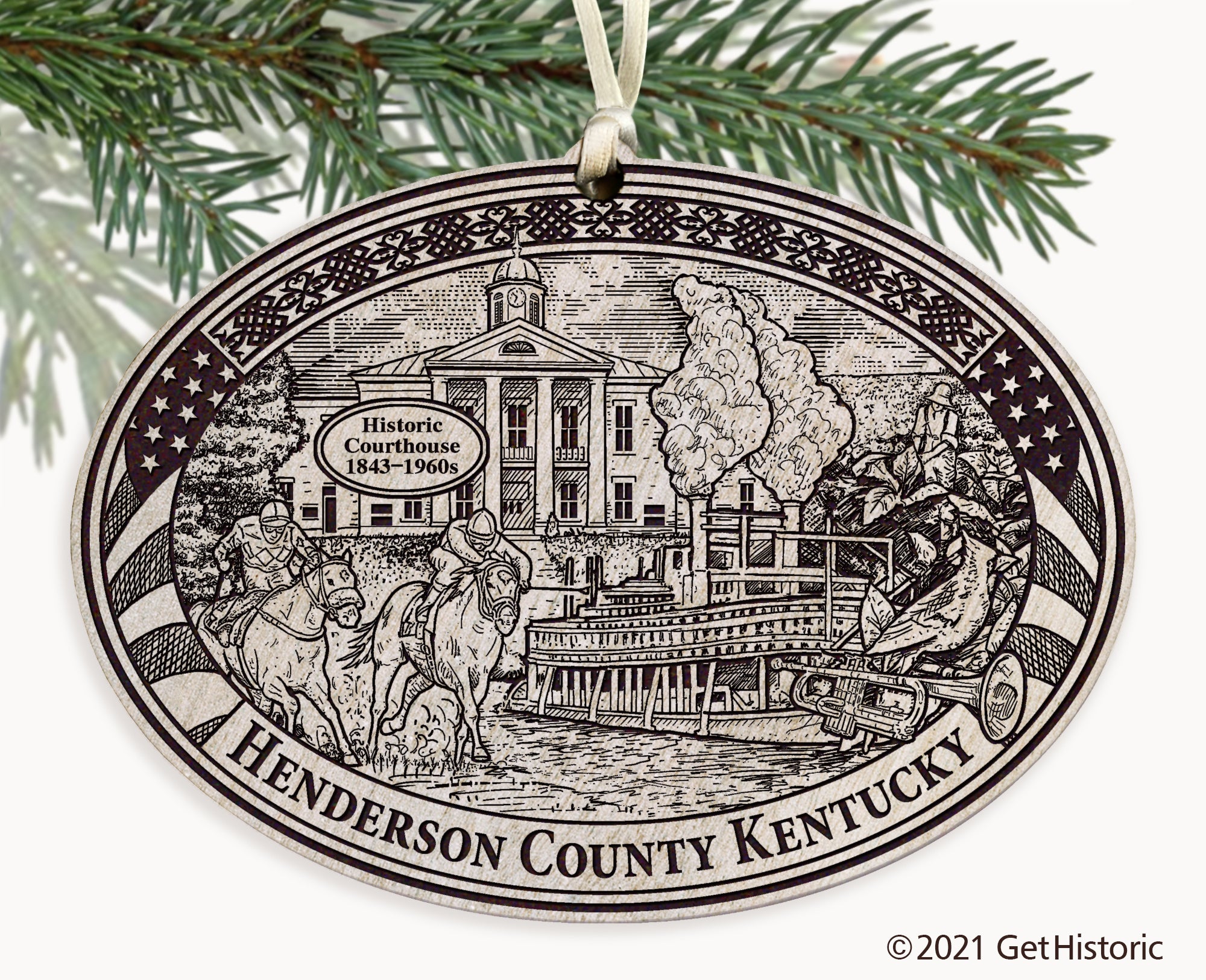 Henderson County Kentucky Engraved Ornament