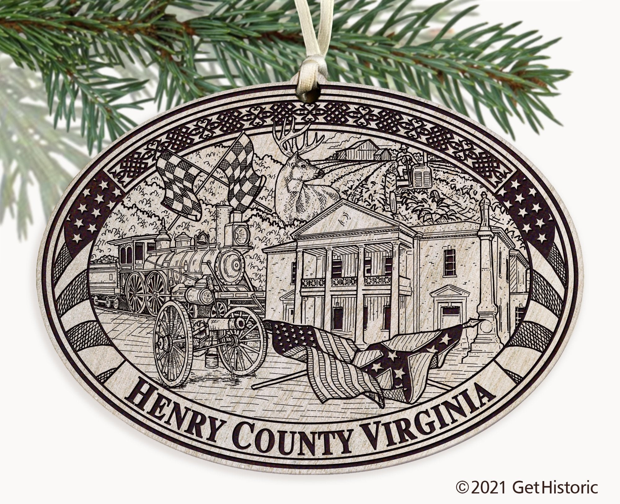 Henry County Virginia Engraved Ornament