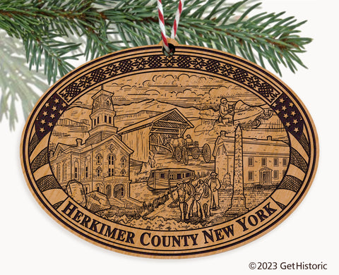 Herkimer County New York Engraved Natural Ornament