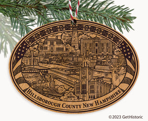 Hillsborough County New Hampshire Engraved Natural Ornament