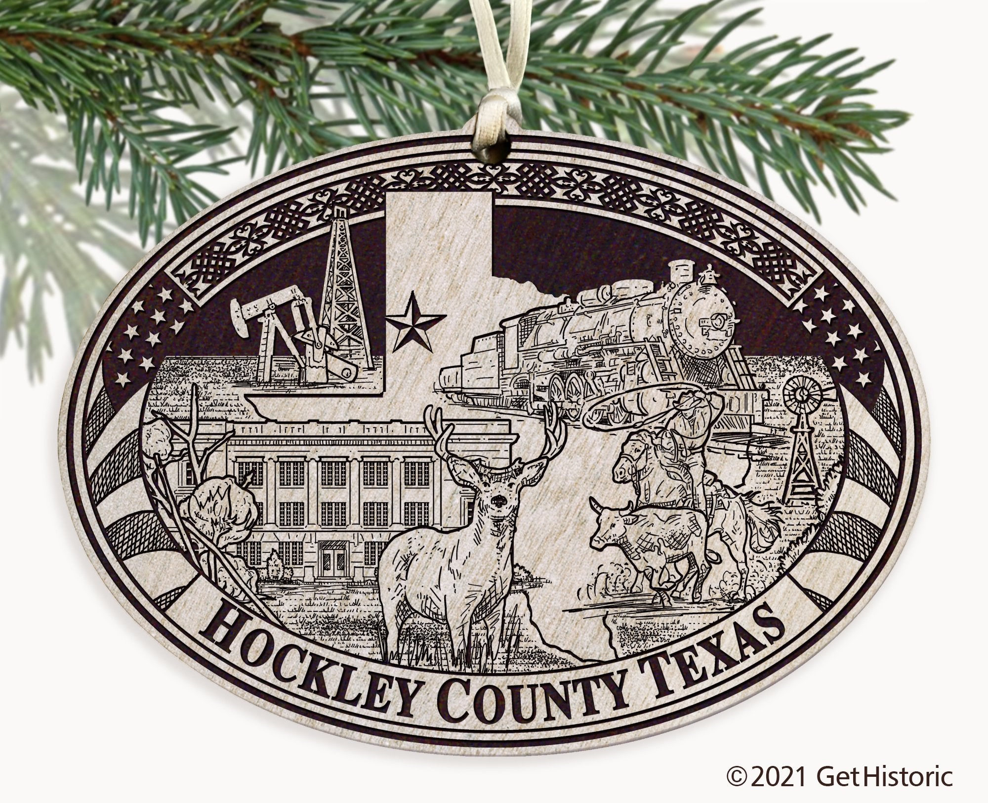 Hockley County Texas Engraved Ornament
