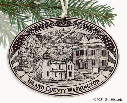 Island County Washington Engraved Ornament