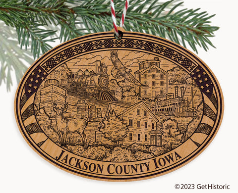 Jackson County Iowa Engraved Natural Ornament