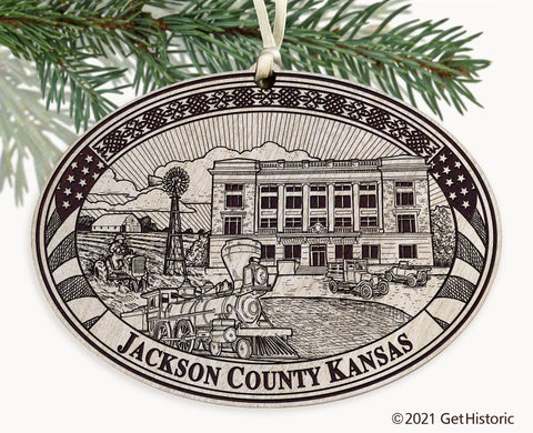 Jackson County Kansas Engraved Ornament