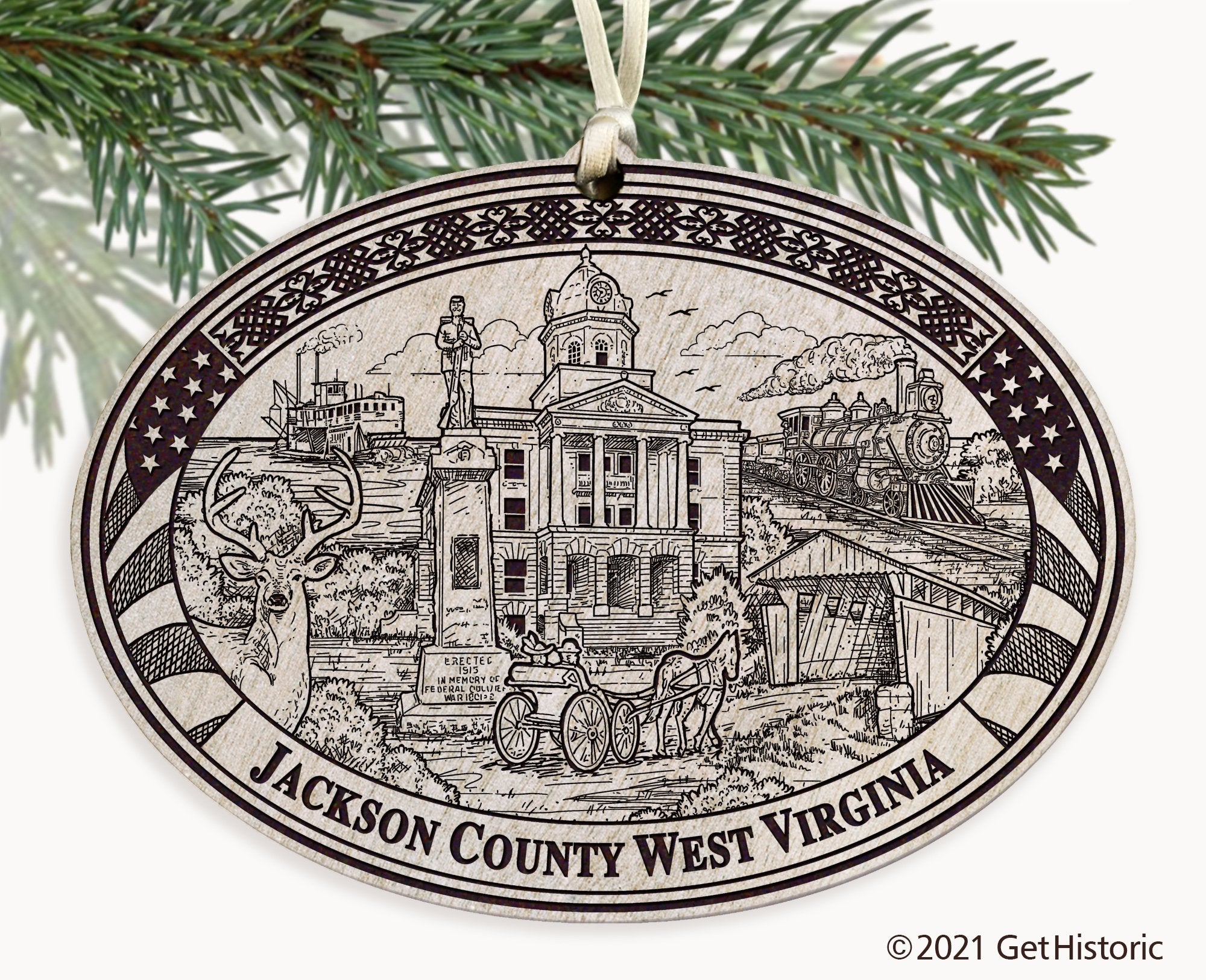 Jackson County West Virginia Engraved Ornament