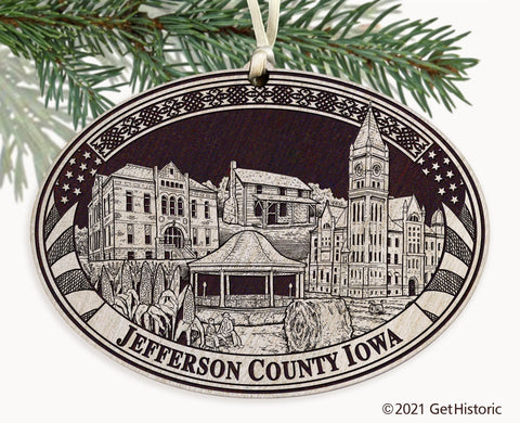 Jefferson County Iowa Engraved Ornament