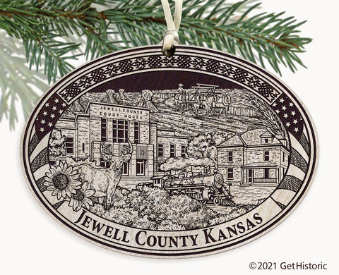 Jewell County Kansas Engraved Ornament