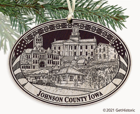 Johnson County Iowa Engraved Ornament