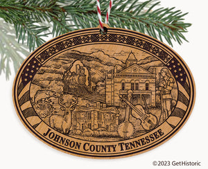 Johnson County Tennessee Engraved Natural Ornament