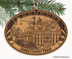 Jones County Texas Engraved Natural Ornament