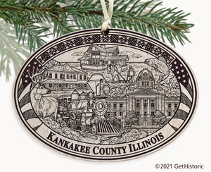 Kankakee County Illinois Engraved Ornament