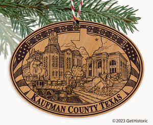 Kaufman County Texas Engraved Natural Ornament