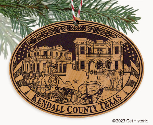 Kendall County Texas Engraved Natural Ornament