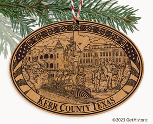 Kerr County Texas Engraved Natural Ornament