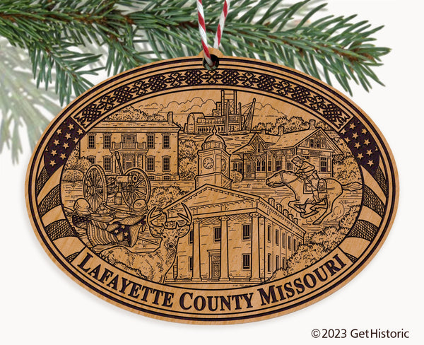 Lafayette County Missouri Engraved Natural Ornament