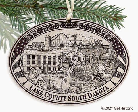 Lake County South Dakota Engraved Ornament