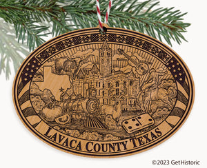 Lavaca County Texas Engraved Natural Ornament