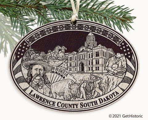 Lawrence County South Dakota Engraved Ornament