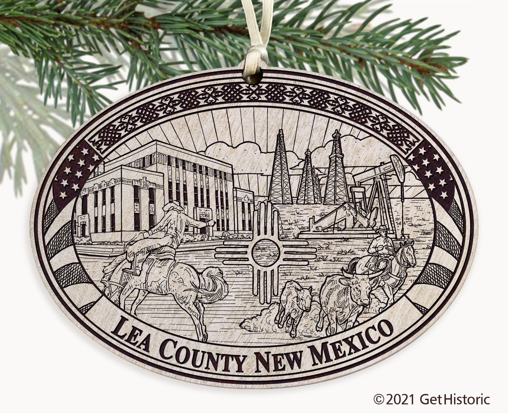 Lea County New Mexico Engraved Ornament