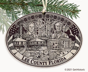 Lee County Florida Engraved Ornament