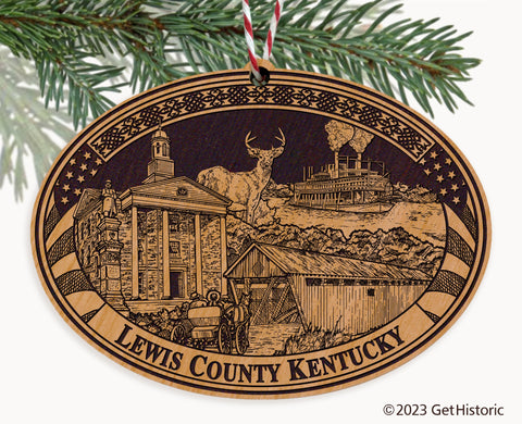 Lewis County Kentucky Engraved Natural Ornament