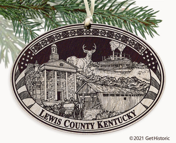 Lewis County Kentucky Engraved Ornament