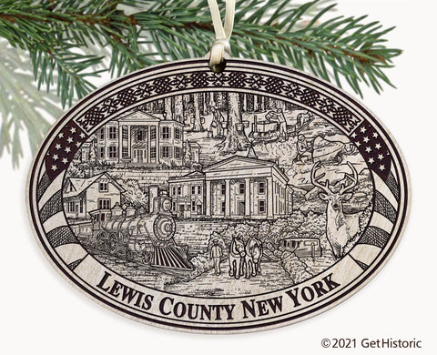 Lewis County New York Engraved Ornament