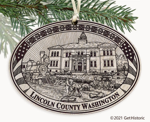 Lincoln County Washington Engraved Ornament