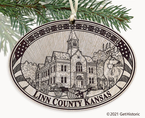 Linn County Kansas Engraved Ornament