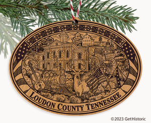 Loudon County Tennessee Engraved Natural Ornament