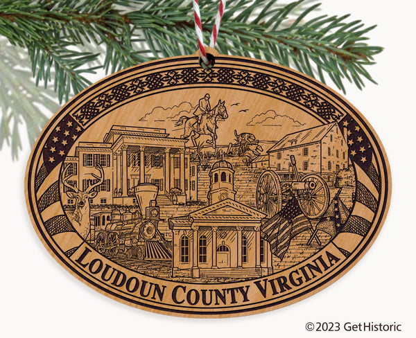 Loudoun County Virginia Engraved Natural Ornament