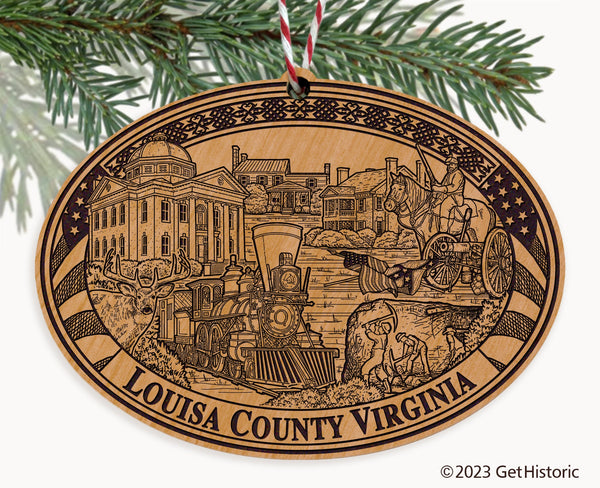 Louisa County Virginia Engraved Natural Ornament