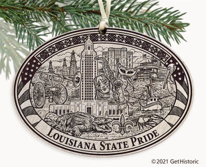 Louisiana State Engraved Ornament