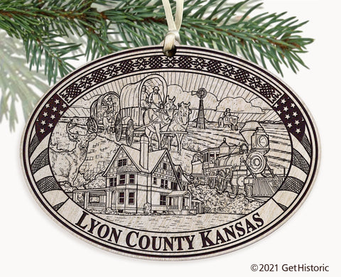 Lyon County Kansas Engraved Ornament