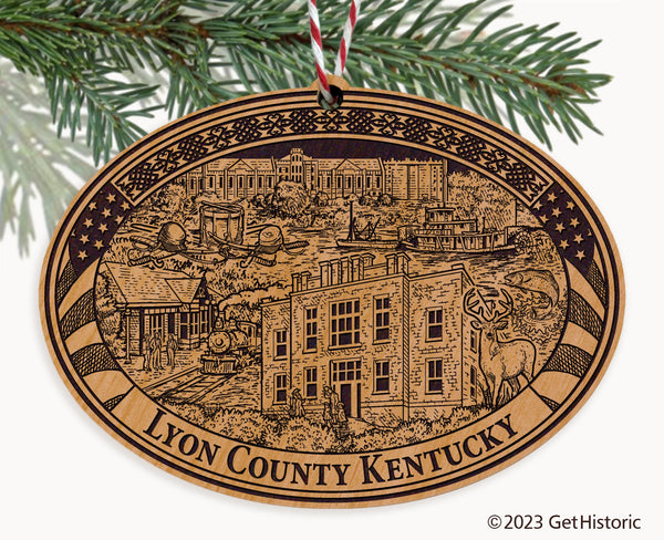 Lyon County Kentucky Engraved Natural Ornament