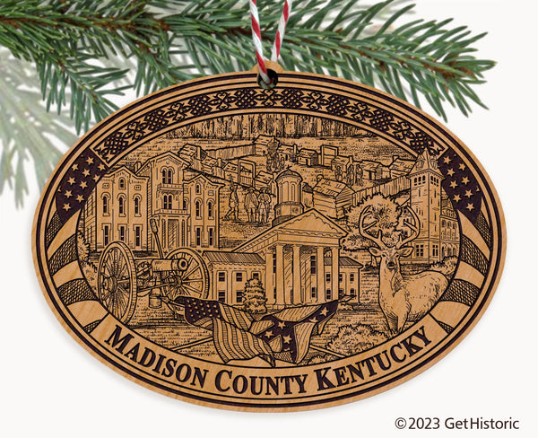 Madison County Kentucky Engraved Natural Ornament