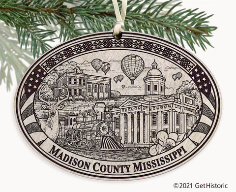 Madison County Mississippi Engraved Ornament