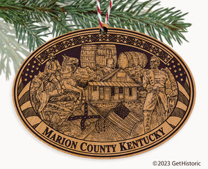 Marion County Kentucky Engraved Natural Ornament